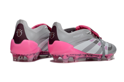 Men's Adidas Predator 25 Elite Foldover Tongue FG Football Boots - Grey/White/Pink