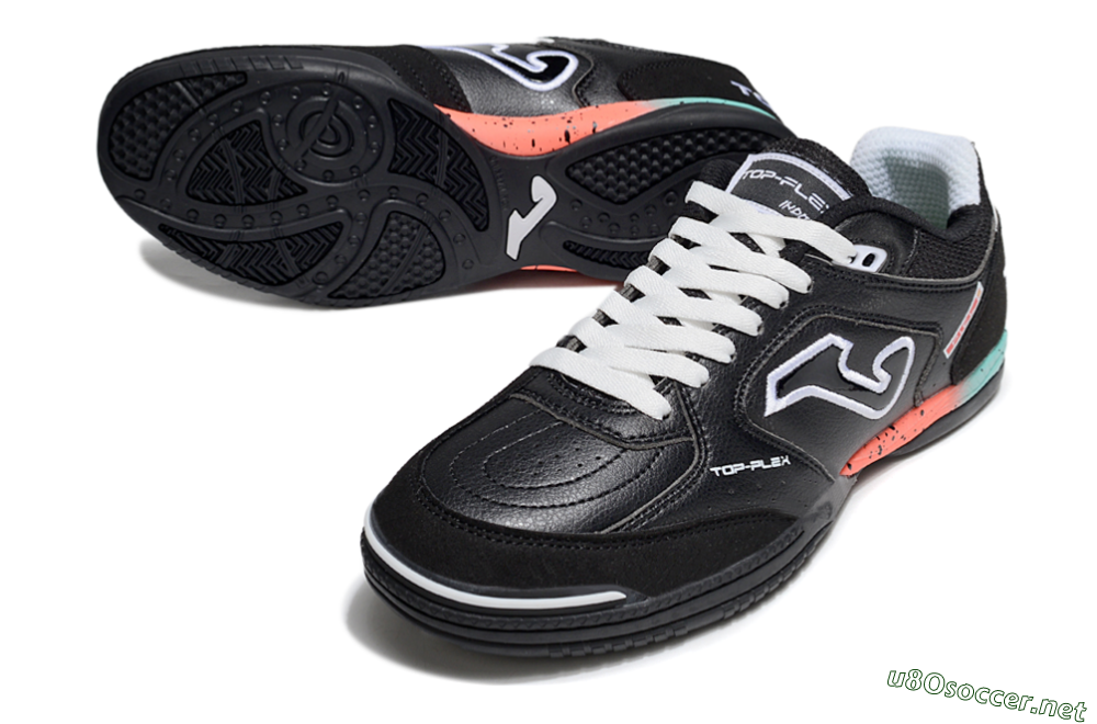 Men's Joma Top Flex IC Football Shoes - White/Black/Yellow 3
