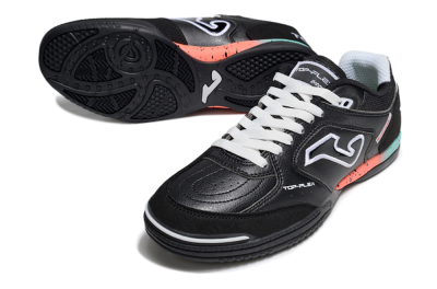 Men's Joma Top Flex IC Football Shoes - White/Black/Yellow
