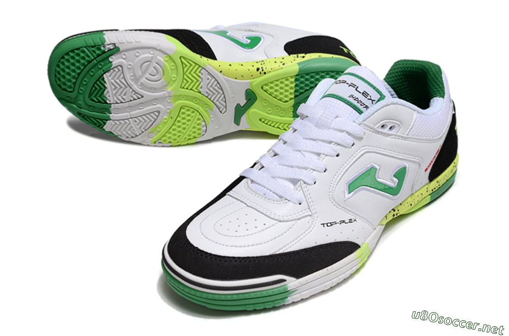 Men's Joma Top Flex IC Football Shoes - White/Yellow/Black 3