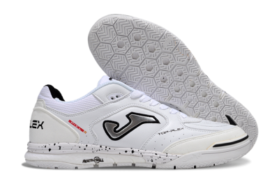 Men's Joma Top Flex IC Football Shoes - White/Silver/Black