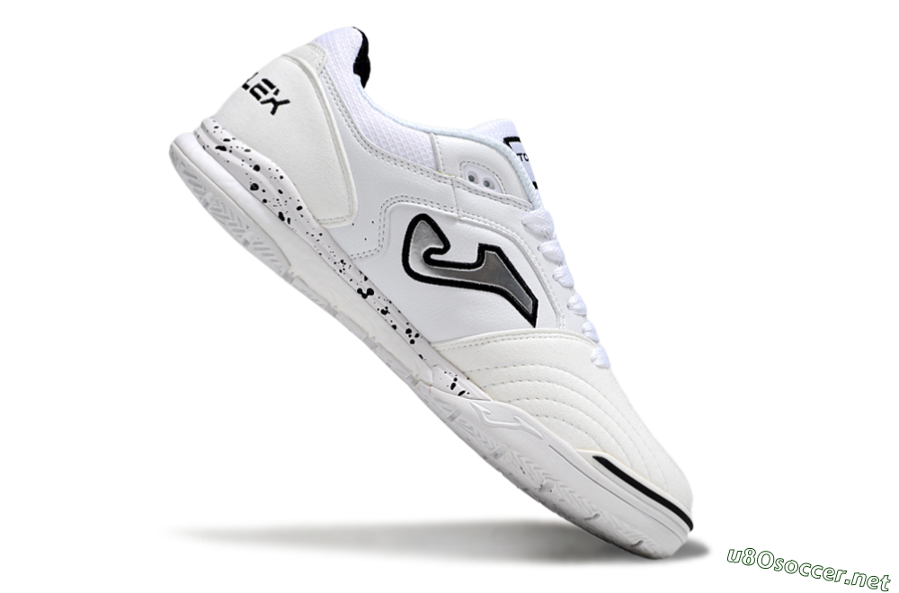 Men's Joma Top Flex IC Football Shoes - White/Silver/Black 4
