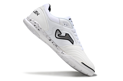 Men's Joma Top Flex IC Football Shoes - White/Silver/Black