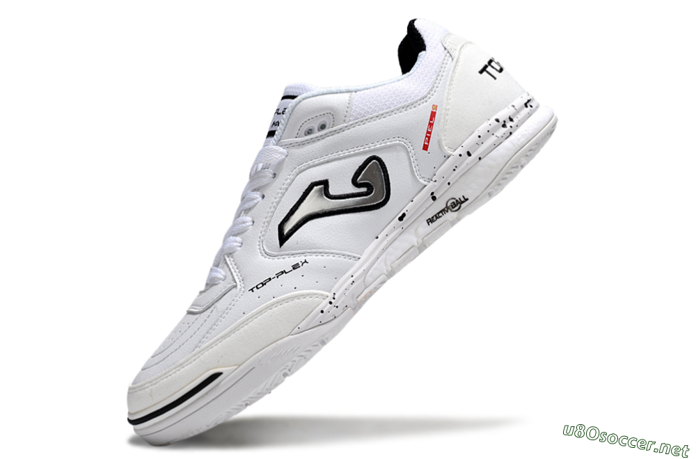 Men's Joma Top Flex IC Football Shoes - White/Silver/Black 5