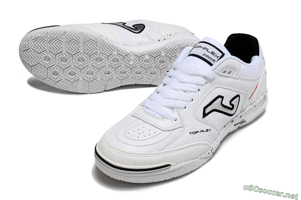 Men's Joma Top Flex IC Football Shoes - White/Silver/Black 3