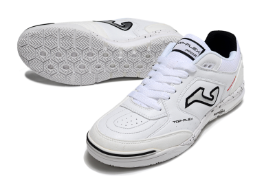 Men's Joma Top Flex IC Football Shoes - White/Silver/Black