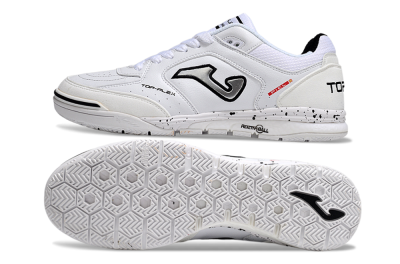 Men's Joma Top Flex IC Football Shoes - White/Silver/Black