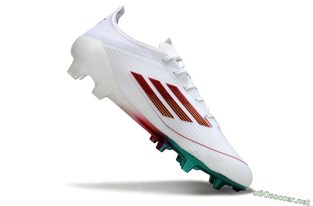 Unisex Adidas F50 Elite FG Football Boots - White/Green/Red 4