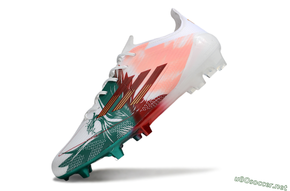 Unisex Adidas F50 Elite FG Football Boots - White/Green/Red 5