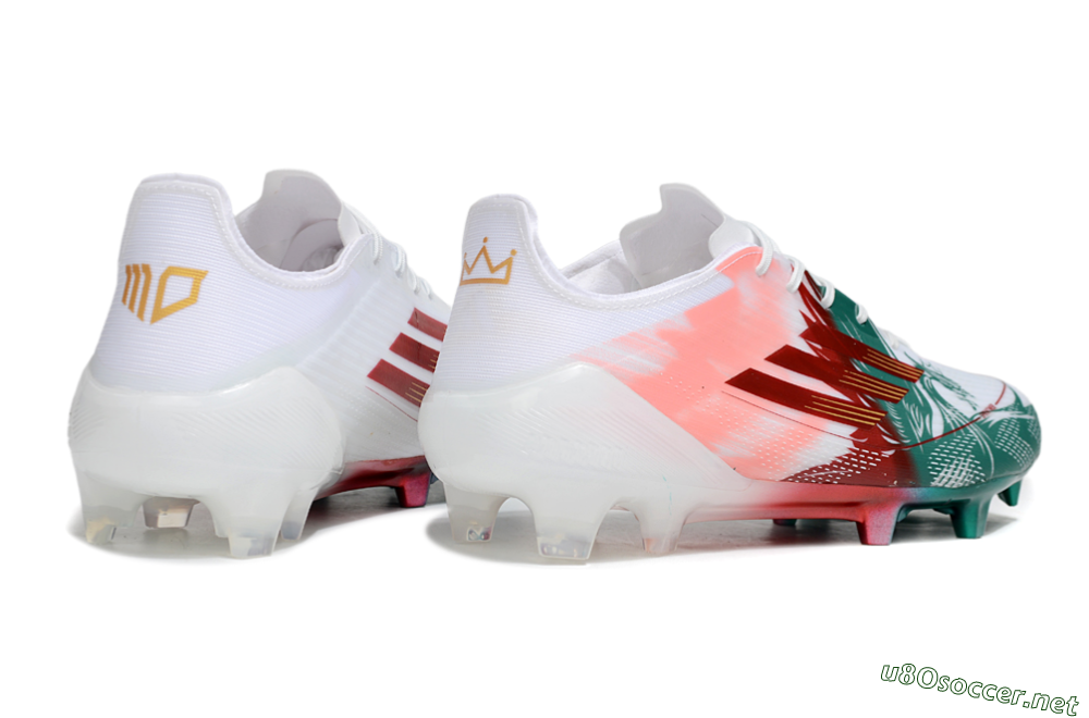 Unisex Adidas F50 Elite FG Football Boots - White/Green/Red 6