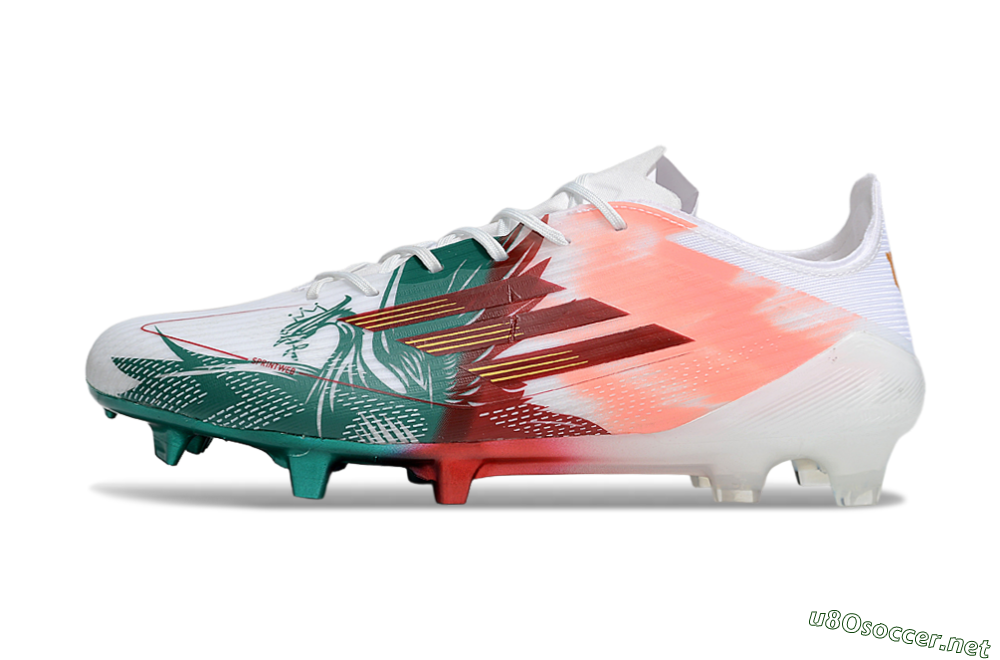 Unisex Adidas F50 Elite FG Football Boots - White/Green/Red 0
