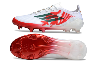 Unisex Adidas F50 Elite FG Football Boots - White/Green/Red