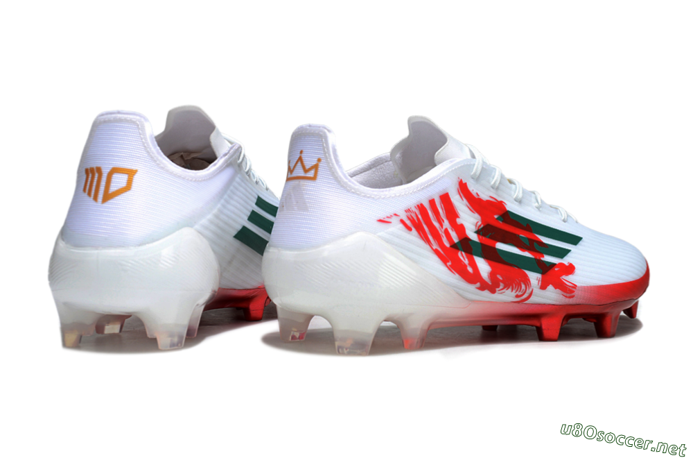 Unisex Adidas F50 Elite FG Football Boots - White/Green/Red 6