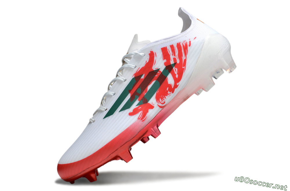 Unisex Adidas F50 Elite FG Football Boots - White/Green/Red 5