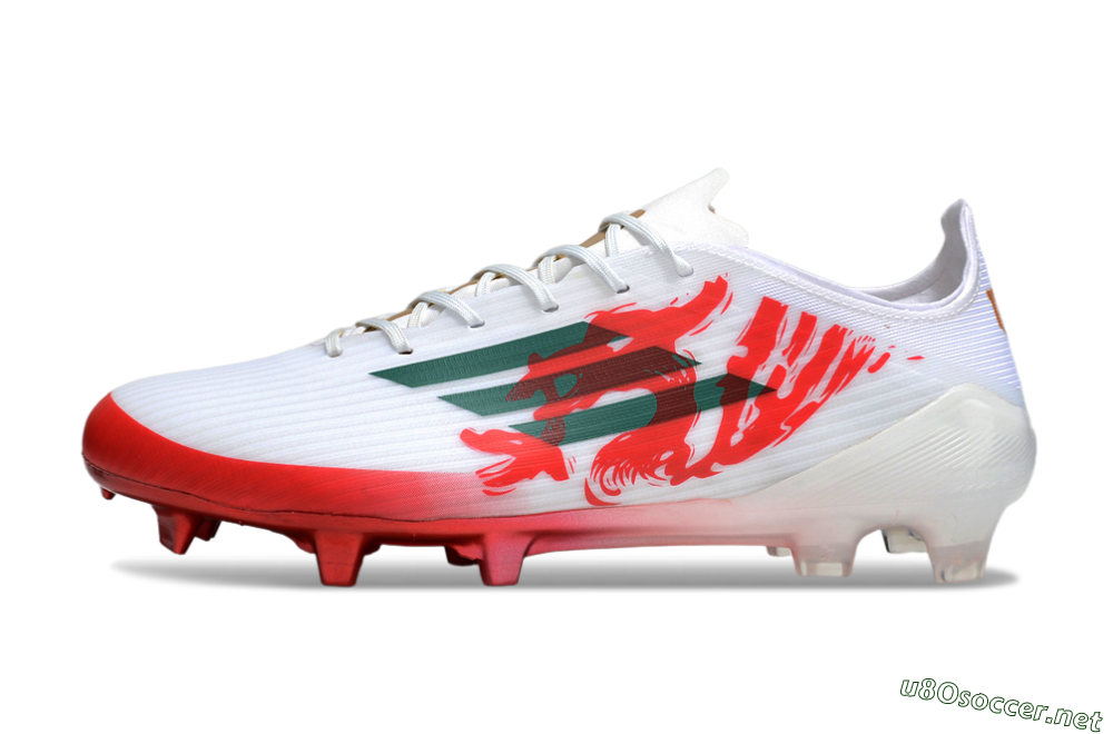 Unisex Adidas F50 Elite FG Football Boots - White/Green/Red 0