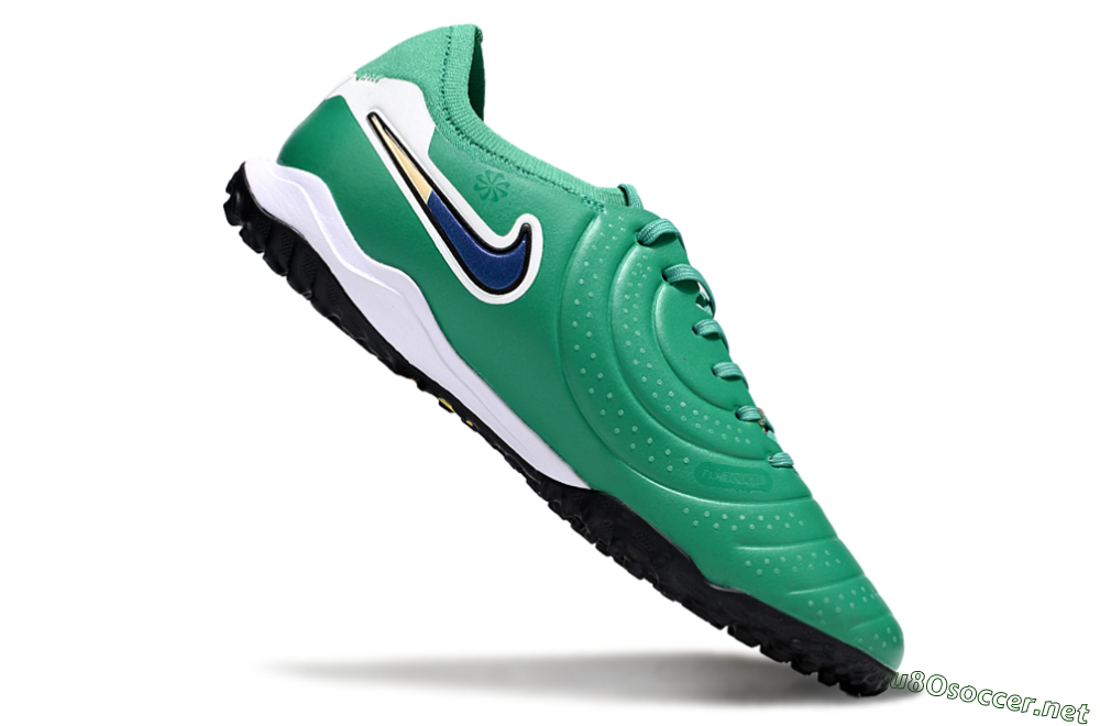 Men's Nike Tiempo Legend 10 Pro TF Football Shoes - Green/Blue/White 4