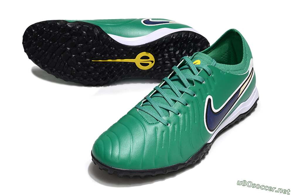 Men's Nike Tiempo Legend 10 Pro TF Football Shoes - Green/Blue/White 3