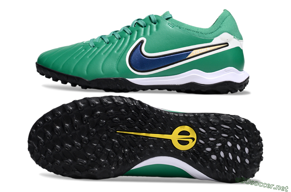 Men's Nike Tiempo Legend 10 Pro TF Football Shoes - Green/Blue/White 1