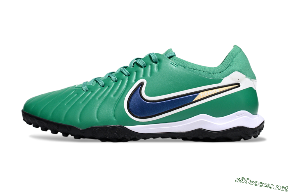 Men's Nike Tiempo Legend 10 Pro TF Football Shoes - Green/Blue/White 0