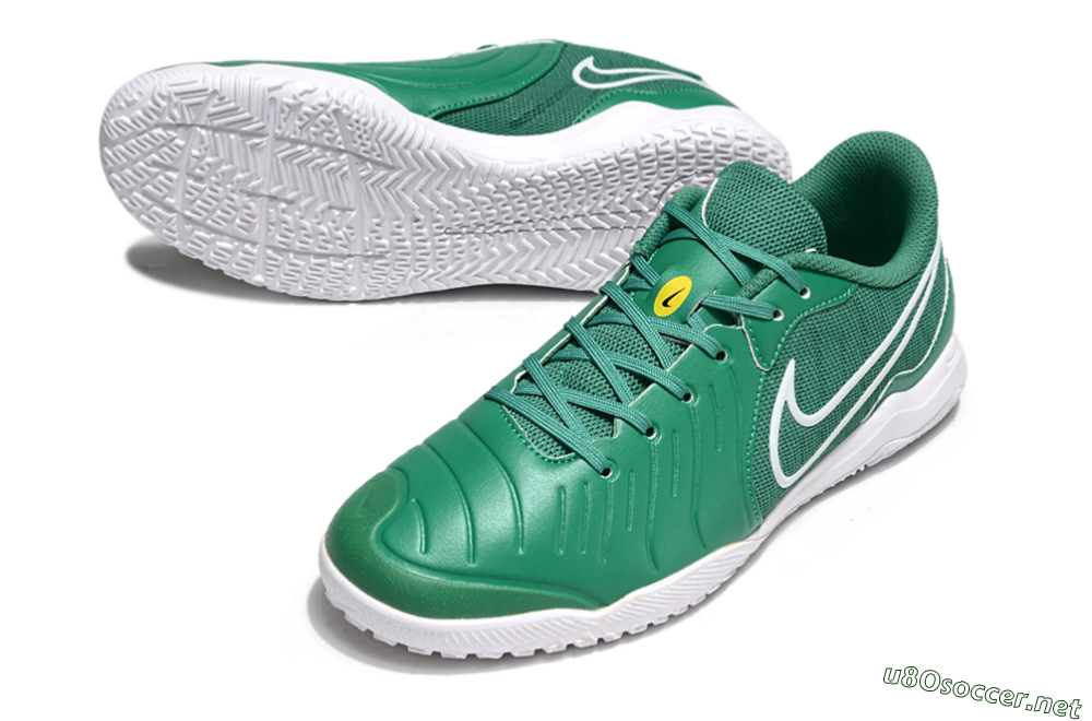 Men's Nike Tiempo Legend 10 Academy IC Football Shoes - Green/White 3