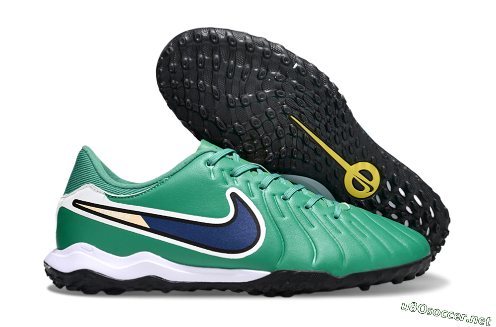 Men's Nike Tiempo Legend 10 Academy TF Football Shoes - Green/Blue/White 2
