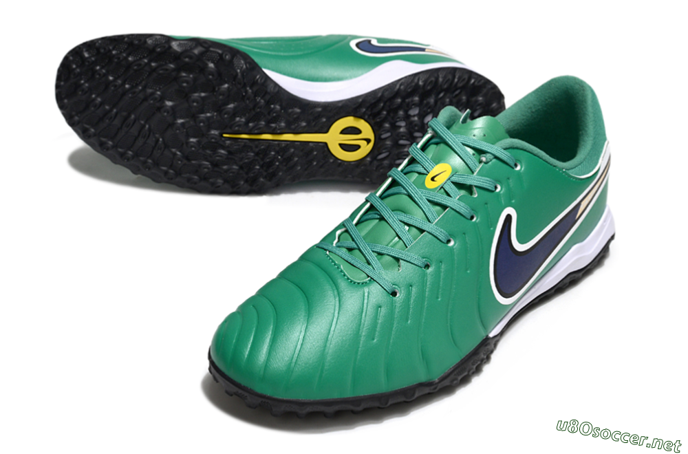 Men's Nike Tiempo Legend 10 Academy TF Football Shoes - Green/Blue/White 3