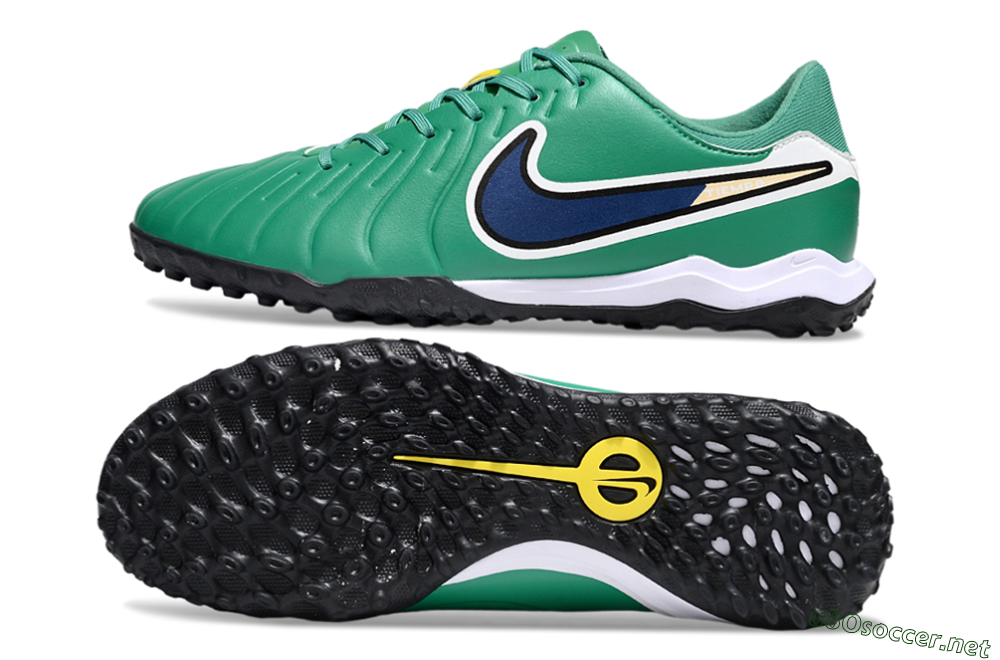 Men's Nike Tiempo Legend 10 Academy TF Football Shoes - Green/Blue/White 1
