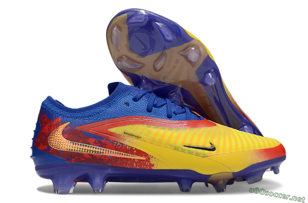 Men's Nike Phantom 6 Elite Low FG Football Boots - Yellow/Red/Blue/Gold 2