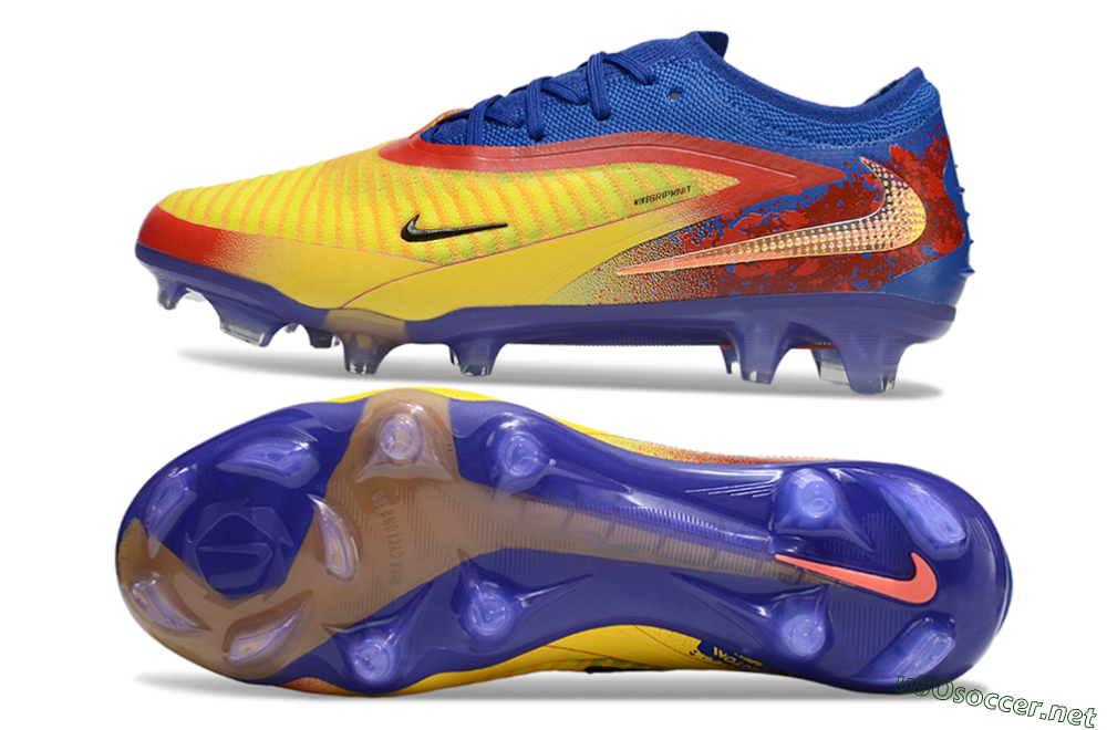 Men's Nike Phantom 6 Elite Low FG Football Boots - Yellow/Red/Blue/Gold 1