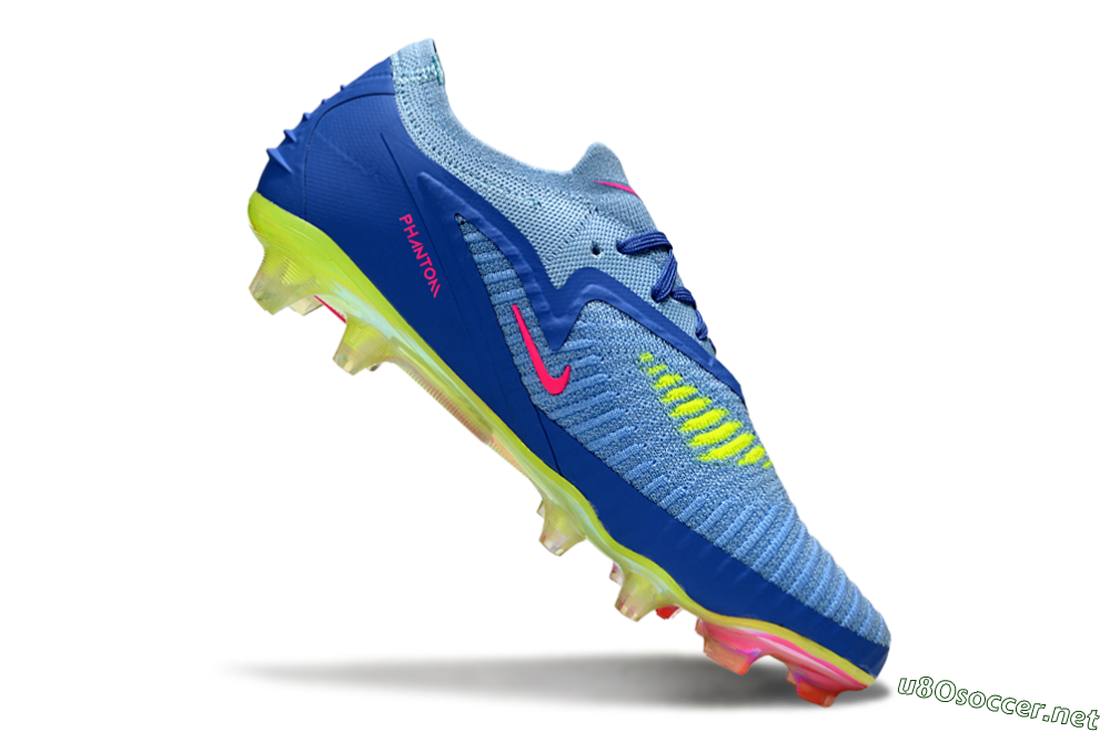 Men's Nike Phantom 6 Elite Low FG Football Boots - Blue/Pink/Yellow 4