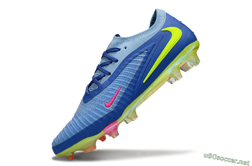 Men's Nike Phantom 6 Elite Low FG Football Boots - Blue/Pink/Yellow 5