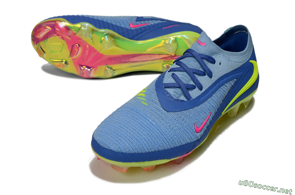 Men's Nike Phantom 6 Elite Low FG Football Boots - Blue/Pink/Yellow 3