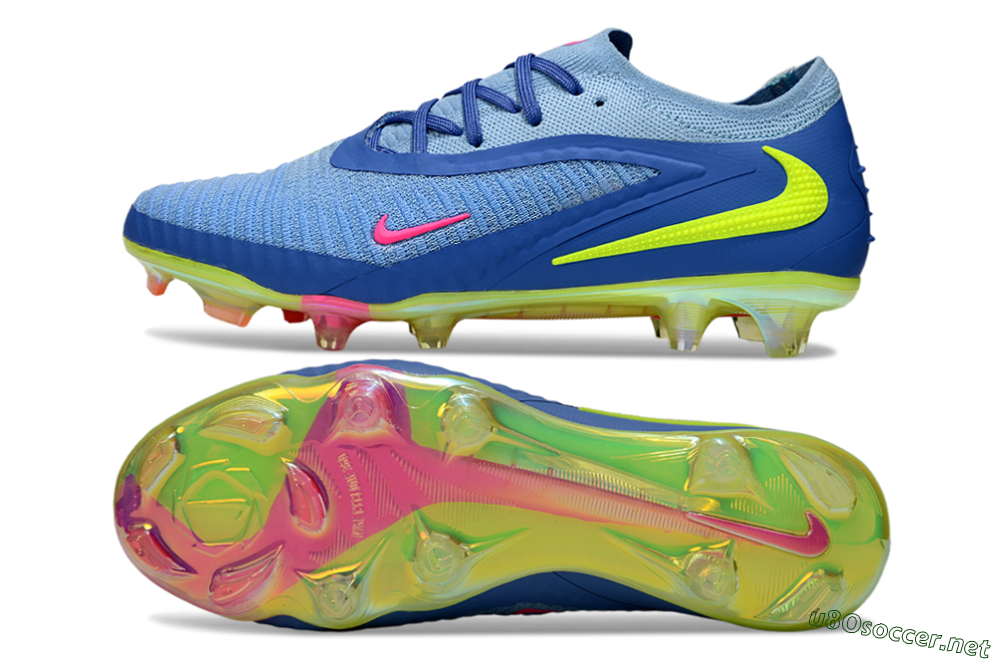 Men's Nike Phantom 6 Elite Low FG Football Boots - Blue/Pink/Yellow 1
