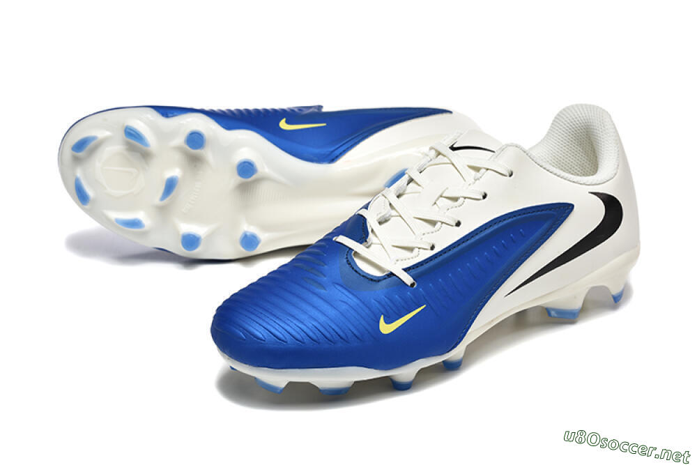 Men's Nike Phantom 6 Elite Low FG Football Boots - Blue/White/Black 3