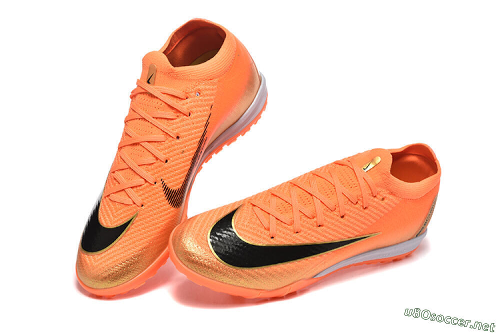 Men's Nike Air Zoom Mercurial Vapor 16 Elite TF Football Shoes - Red/Black/Gold 6