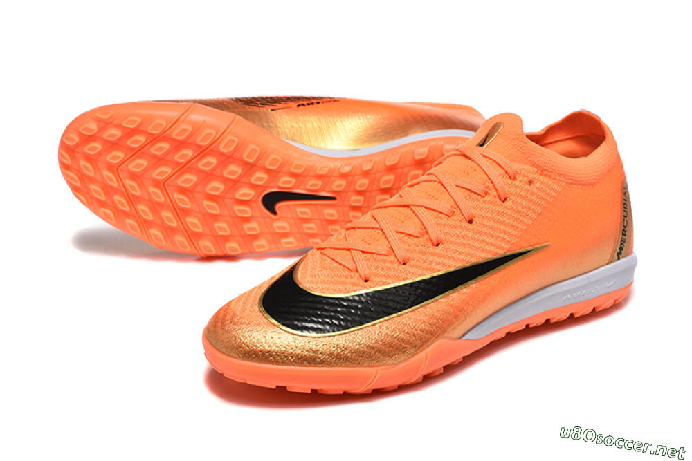 Men's Nike Air Zoom Mercurial Vapor 16 Elite TF Football Shoes - Red/Black/Gold 3