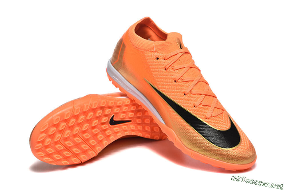 Men's Nike Air Zoom Mercurial Vapor 16 Elite TF Football Shoes - Red/Black/Gold 4