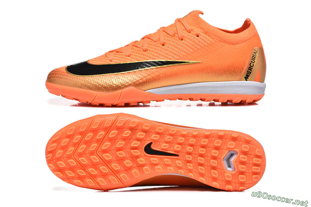 Men's Nike Air Zoom Mercurial Vapor 16 Elite TF Football Shoes - Red/Black/Gold 1