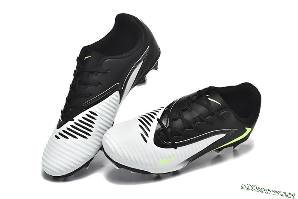 Men's Nike Phantom 6 Elite Low FG Football Boots - White/Black/Yellow 6