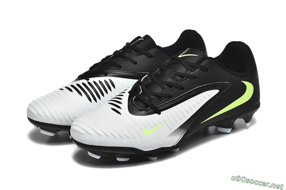 Men's Nike Phantom 6 Elite Low FG Football Boots - White/Black/Yellow 5