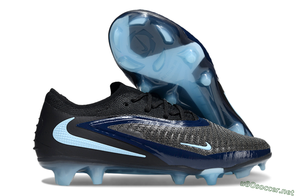 Unisex Nike Phantom 6 Elite Low FG Football Boots - Black/Blue/Jade 2