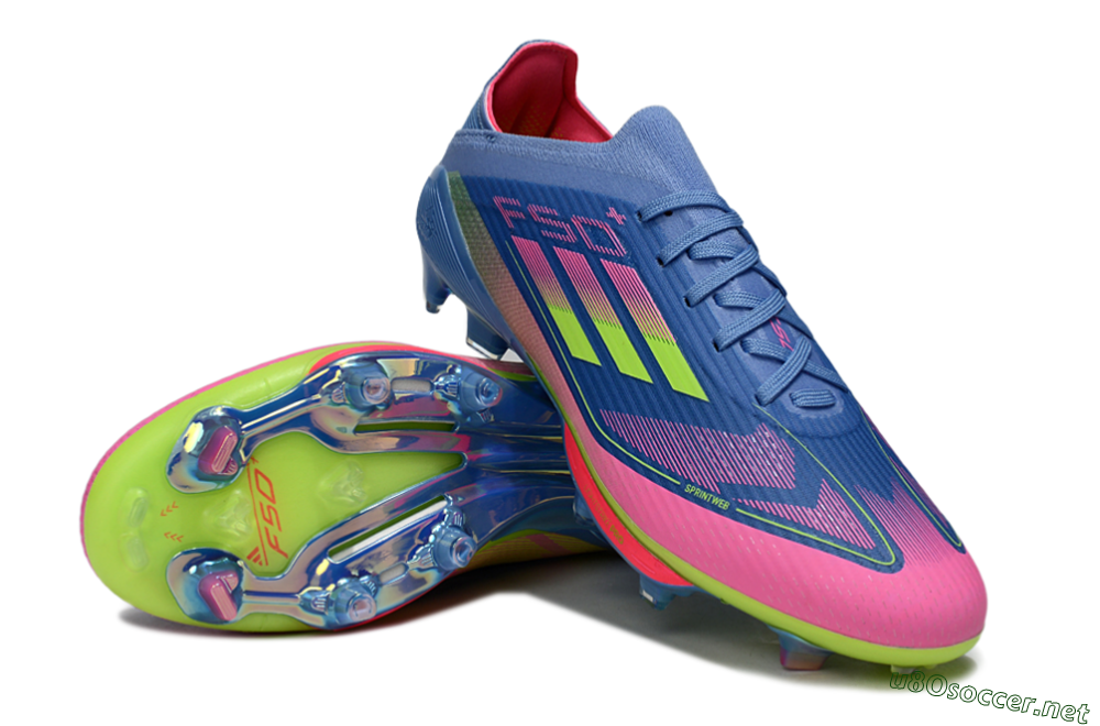 Unisex Adidas F50+ Lightstrike Pro FG Football Boots - Blue/Pink/Yellow 4