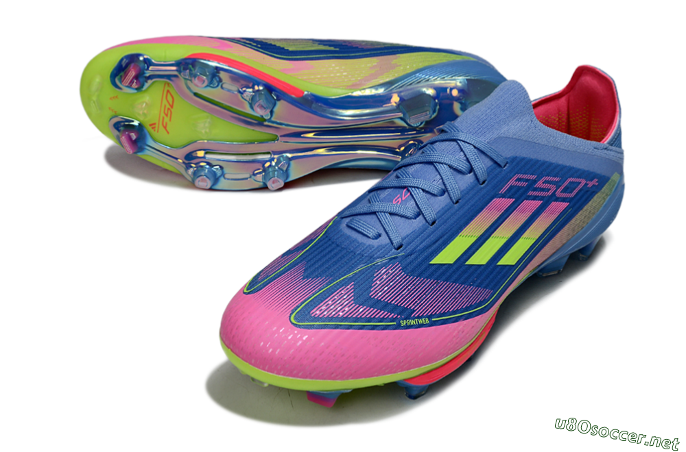 Unisex Adidas F50+ Lightstrike Pro FG Football Boots - Blue/Pink/Yellow 3