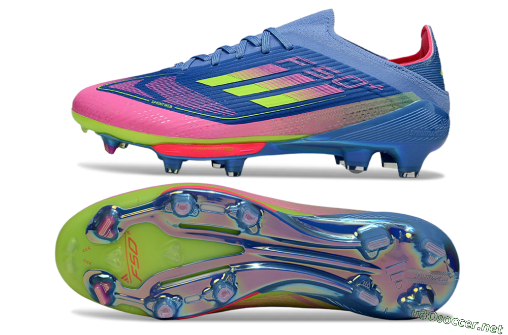 Unisex Adidas F50+ Lightstrike Pro FG Football Boots - Blue/Pink/Yellow 1