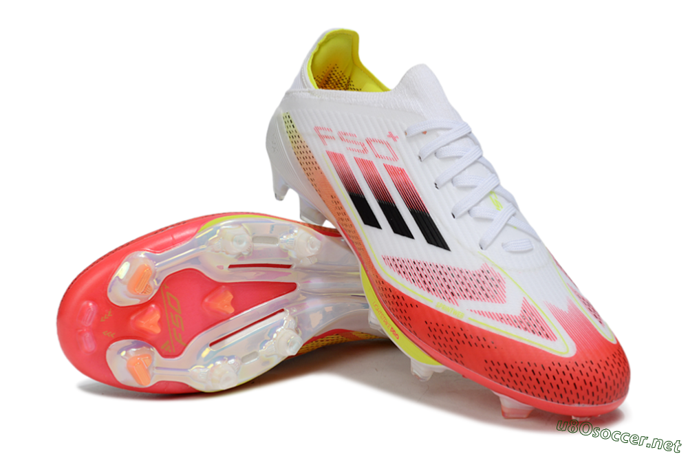 Unisex Adidas F50+ Lightstrike Pro FG Football Boots - White/Red/Black 4