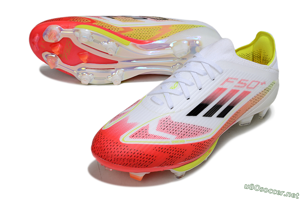 Unisex Adidas F50+ Lightstrike Pro FG Football Boots - White/Red/Black 3