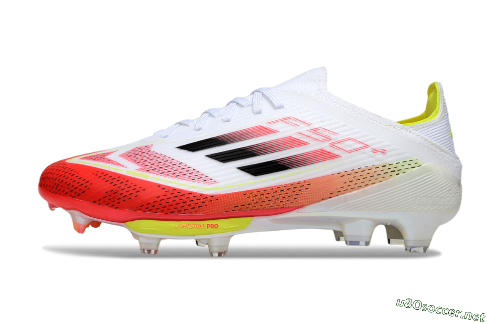 Unisex Adidas F50+ Lightstrike Pro FG Football Boots - White/Red/Black 0