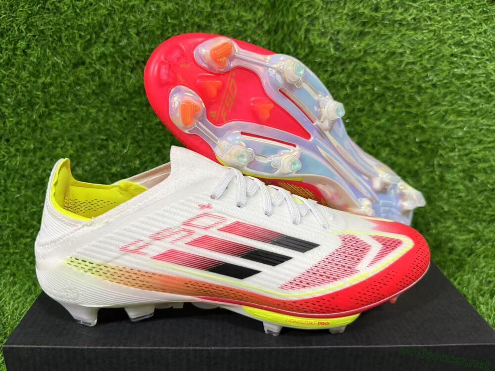 Unisex Adidas F50+ Lightstrike Pro FG Football Boots - White/Red/Black