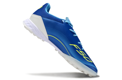 Men's Messi x Adidas F50 Pro TF Football Shoes - Blue/Yellow/White
