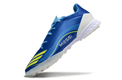 Men's Messi x Adidas F50 Pro TF Football Shoes - Blue/Yellow/White